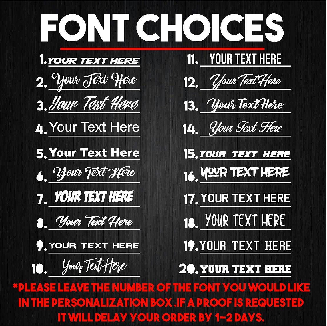 Custom Decals Choose your Font Color Length Custom Vinyl Etsy