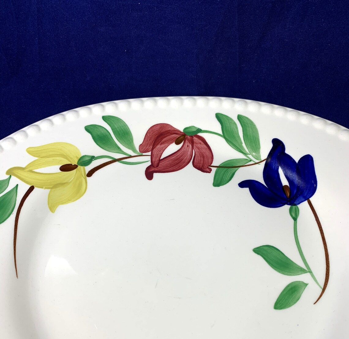 Blue Ridge Southern Potteries Carnival Oval Platter 14 Etsy