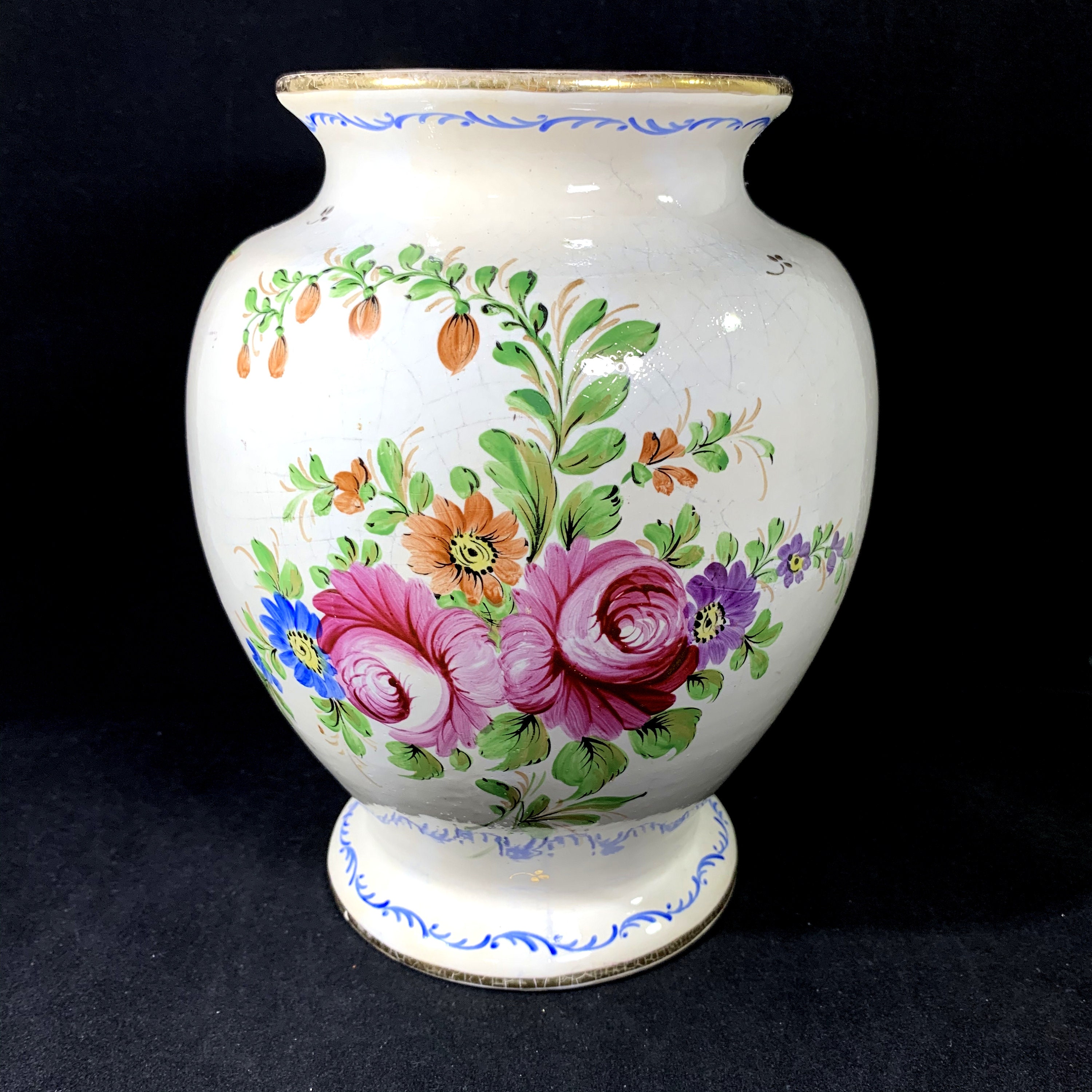 Antike Clamecy Fayence Roger Colas signiert große Vase | Etsy