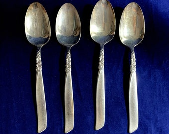 6  International  1847 Rogers  CARINO  Stainless Steel Teaspoons   FREE SHIPPING 