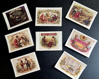 Vintage Arts Set of 8 Assorted Antique Cigar Label Blank Notecards w Envelopes