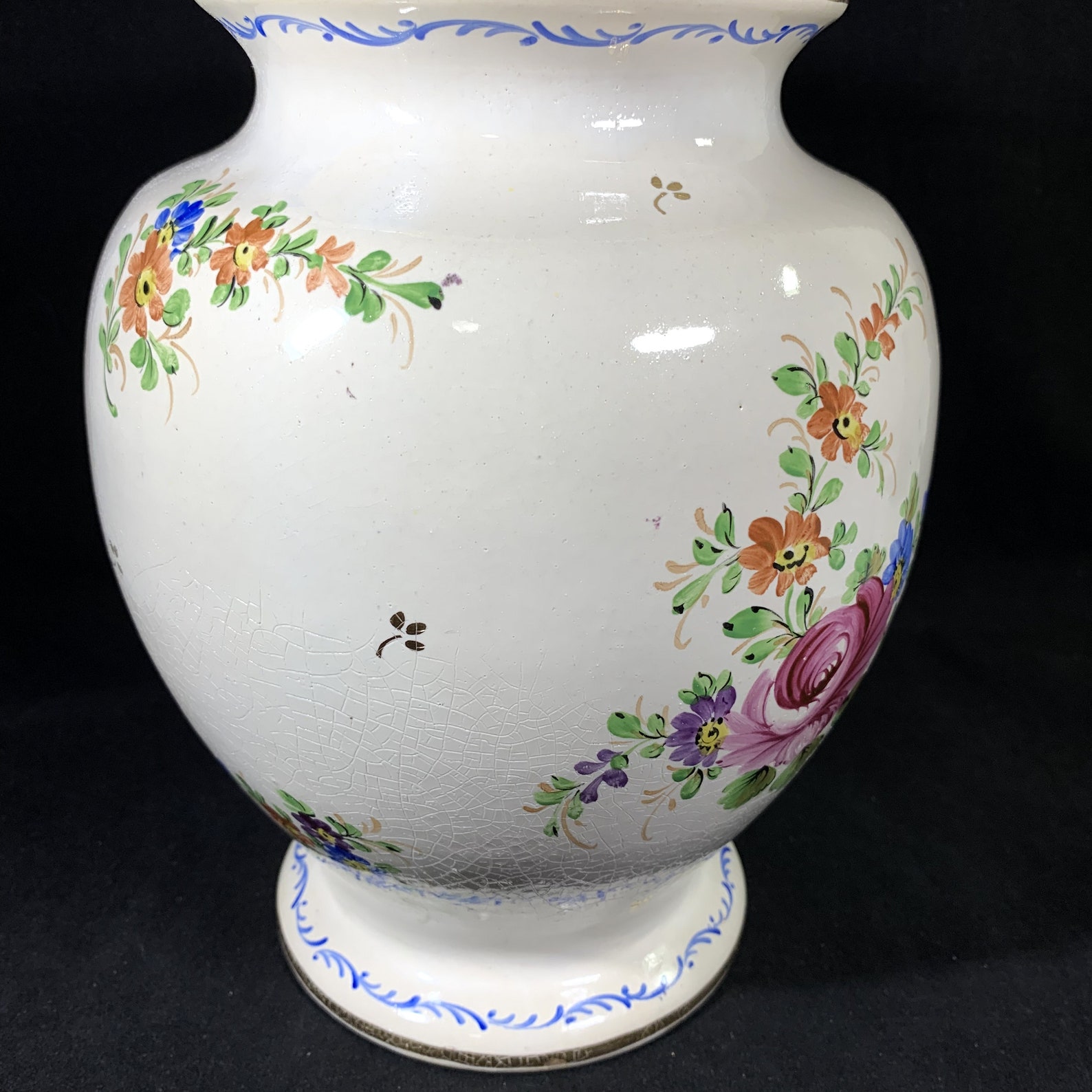 Antike Clamecy Fayence Roger Colas signiert große Vase | Etsy