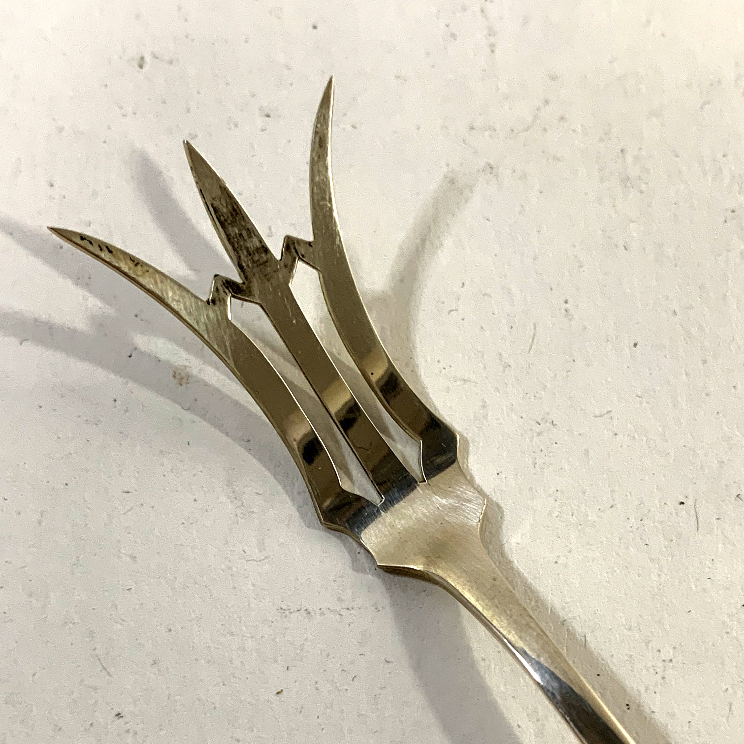 Sterling Silver Pickle Olive Fork No Mono Small Hallmark Etsy