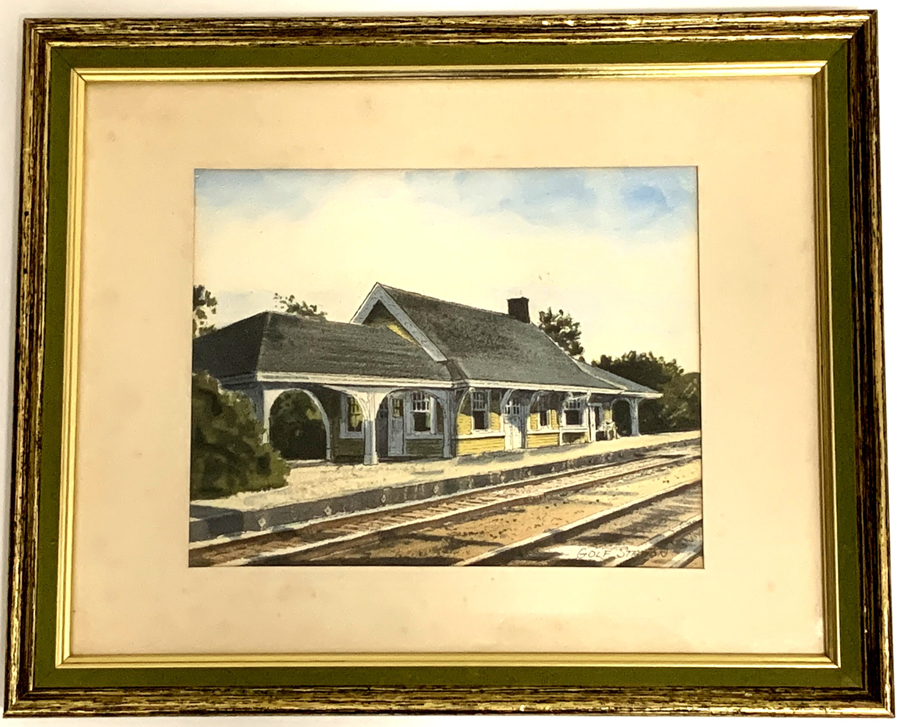 Golf Station Davis Gray's Watercolor Art Print Matted Etsy