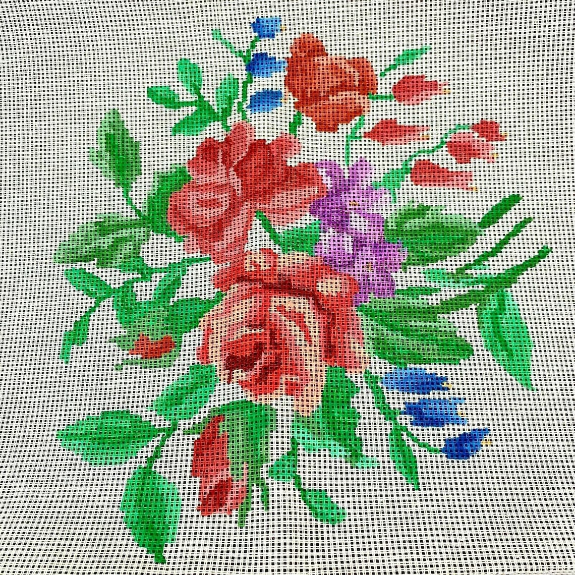 Custom Floral Needlepoint Kit Penelope Canvas Double Thread Etsy