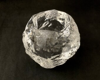 Kosta Boda Snowball Votive Candle Holder Ann Warff Design Sweden 3.5&quot; Ice