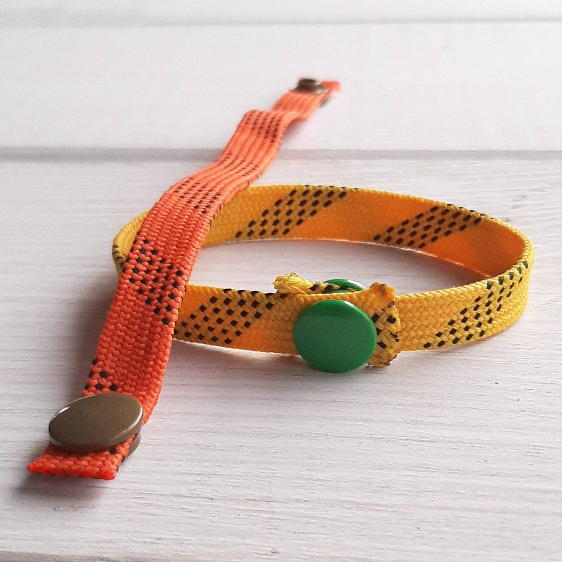 Yellow Hockey Lace Wristband Bracelet