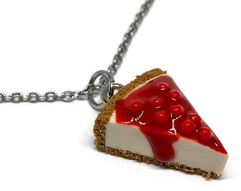 Cherry Cheesecake Necklace | Food Jewelry | Food Necklace | Foodie Gift