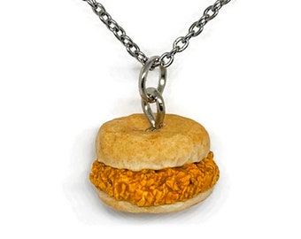 Chicken Biscuit Necklace | Food Jewelry | Food Necklace | Foodie Gift