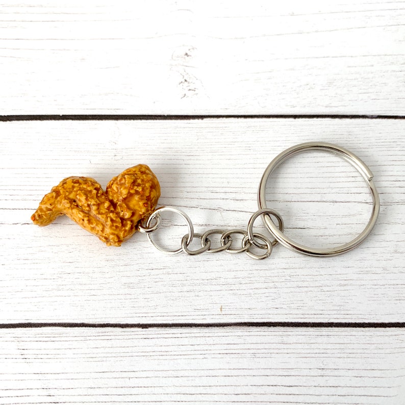 Crispy Chicken Wing Charm Keychain Necklace and Dangle - Etsy