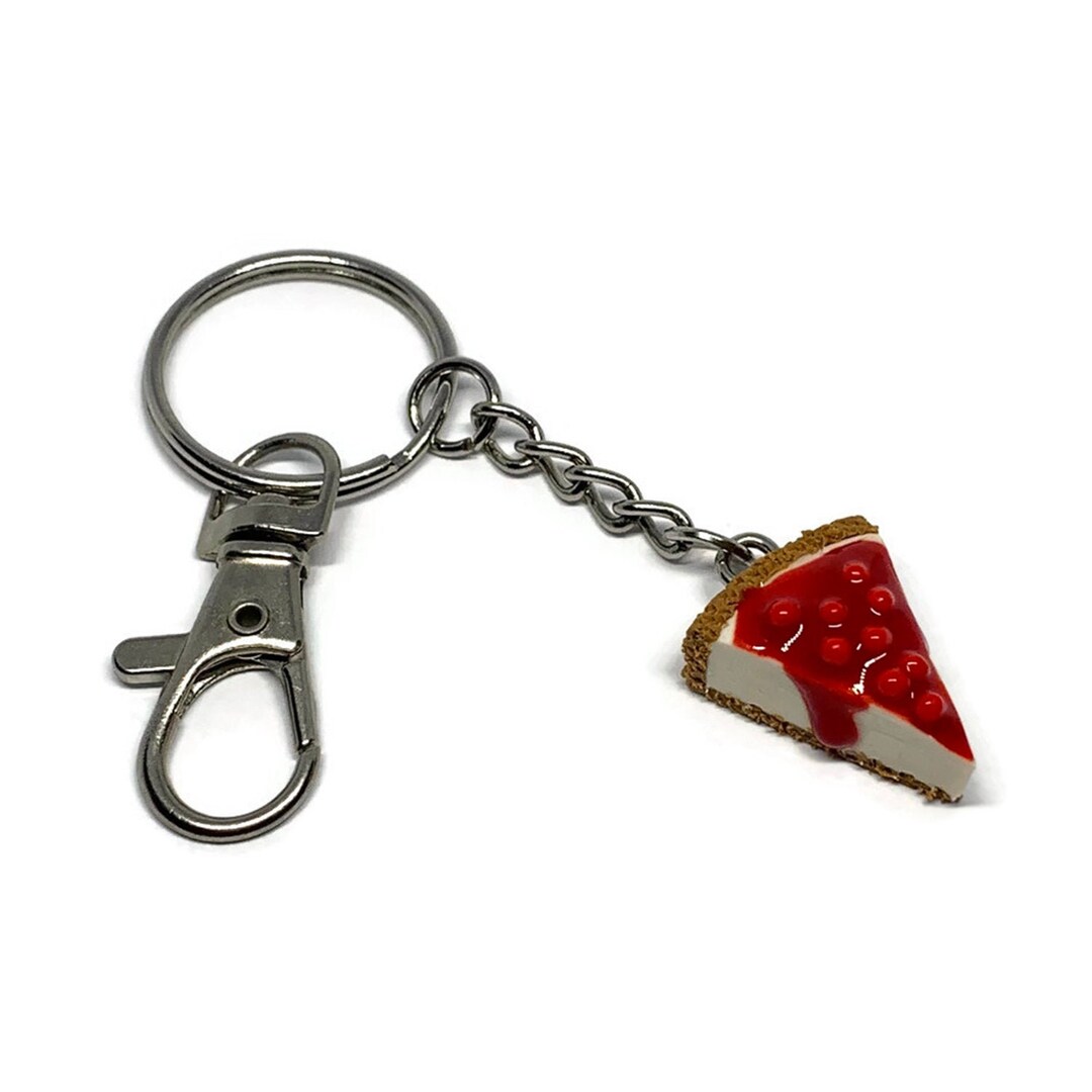 Cherry Cheesecake Keychain Gift for Foodie Food Keychain Foodie Gift Etsy