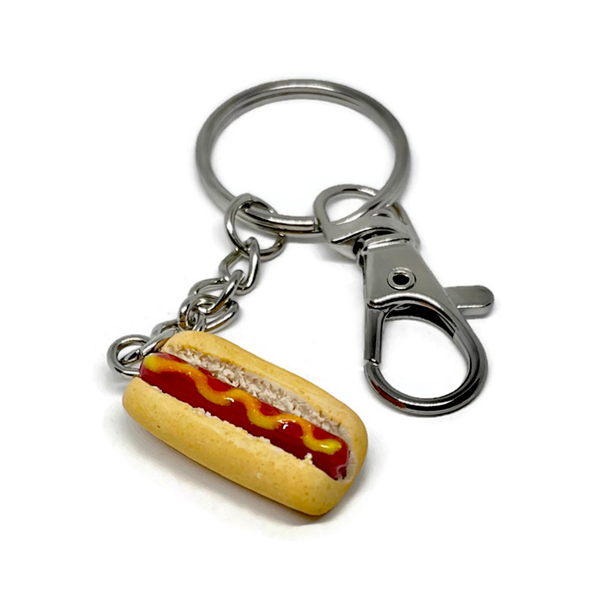 Hot Dog Keychain Miniature Food Keychains Gift For Foodies Etsy