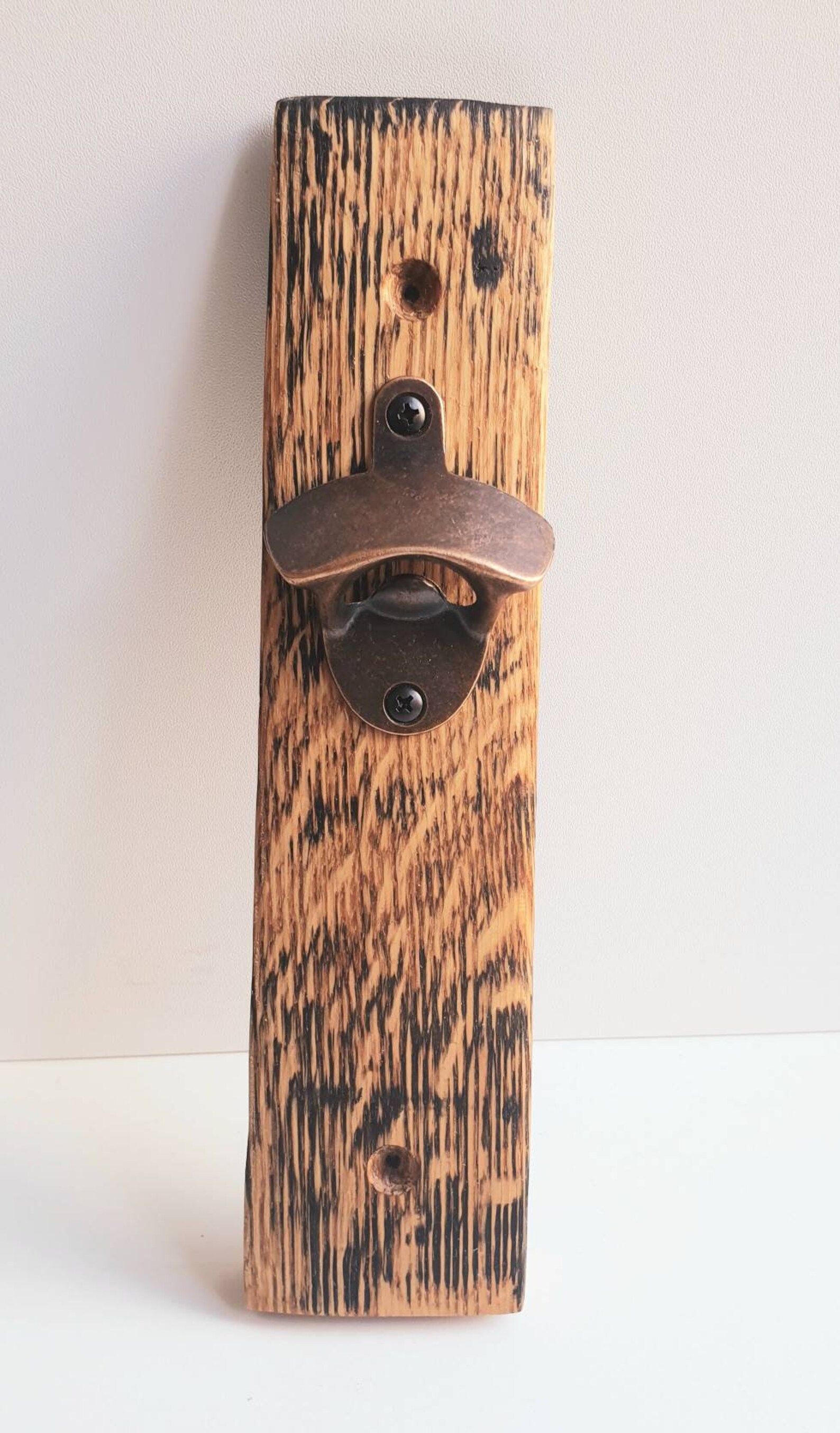 Wall Mounted Bottle Opener Oak Whiskey Barrel Stave Bottle Etsy UK