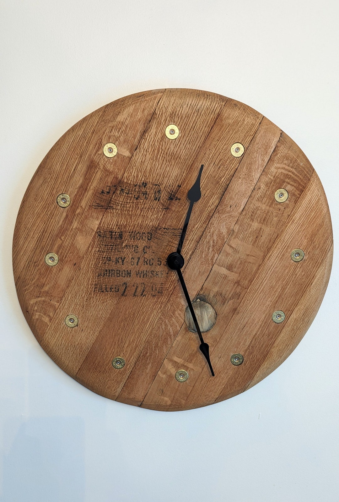 Whisky Barrel Lid Clock With Shotgun Cartridge Number Markers Etsy UK