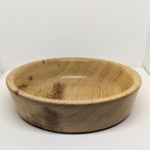 Hand turned natural oak bowl, wooden bowl