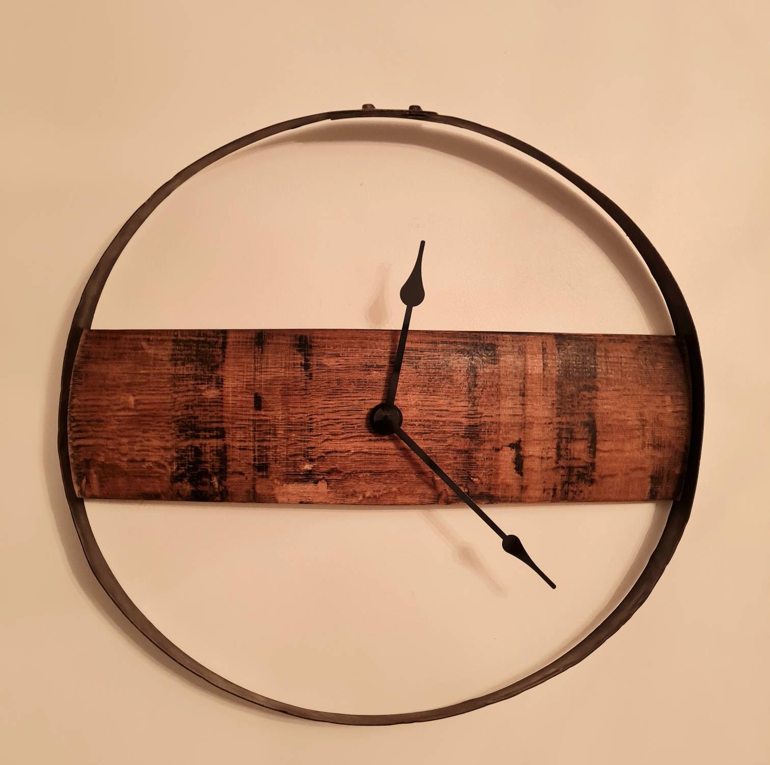 wine barrel ring clock