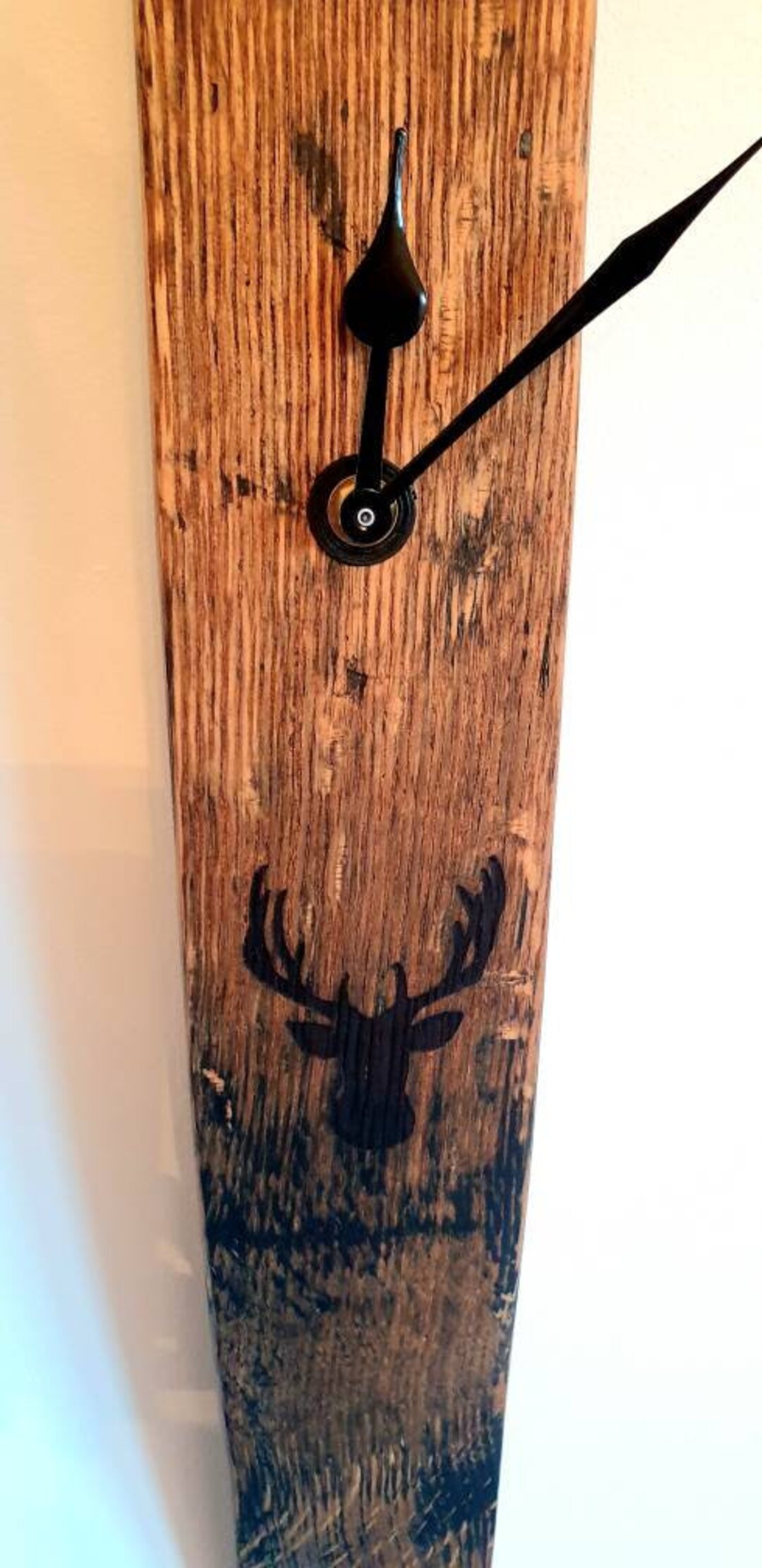 Stave Clock Whiskey Barrel Stave Wall Clock With Stag, Highland Cow, or Scottish ...