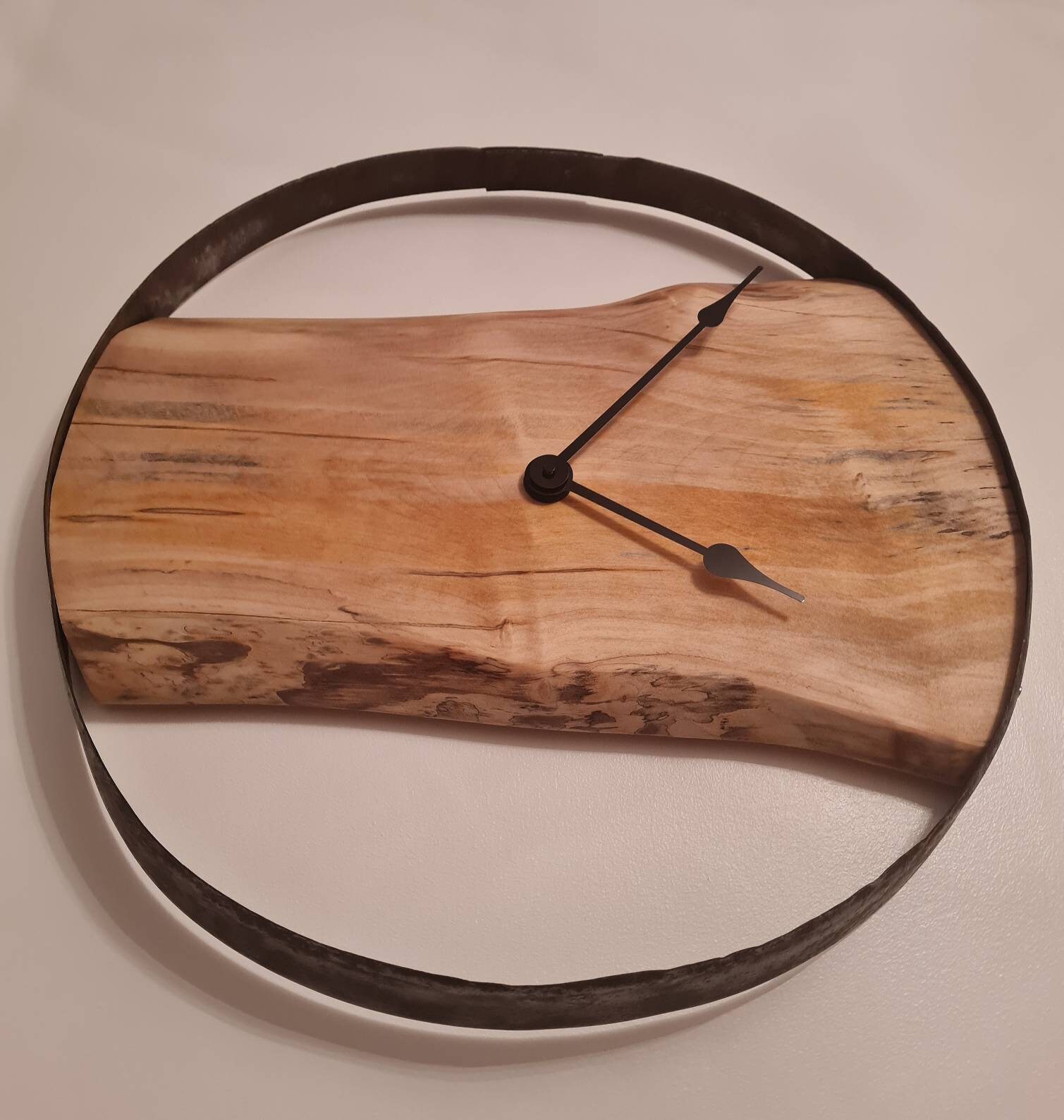 wine barrel ring clock