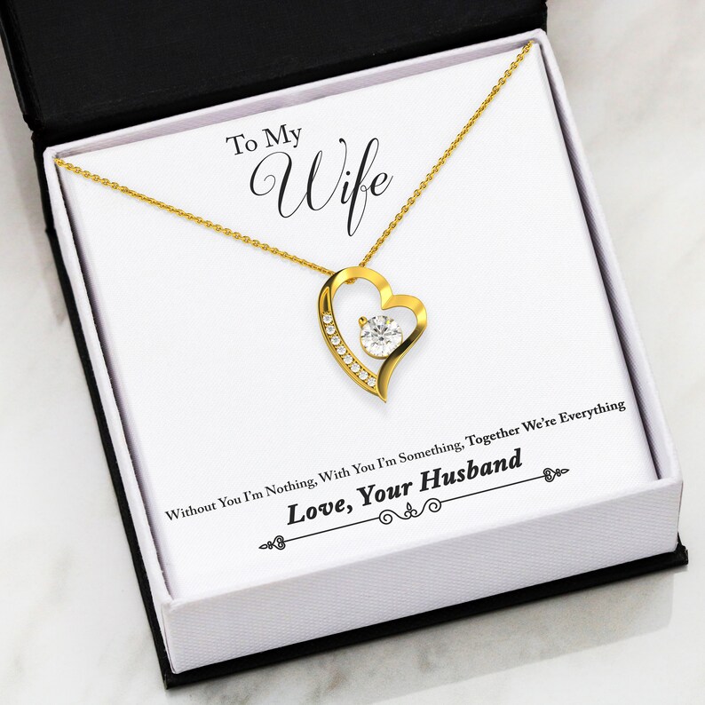 17th Anniversary Gifts for Wife Gold Heart Necklace Etsy