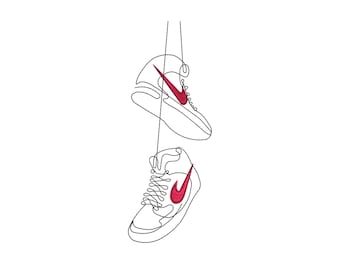 Nike Shoe Line Art | Etsy