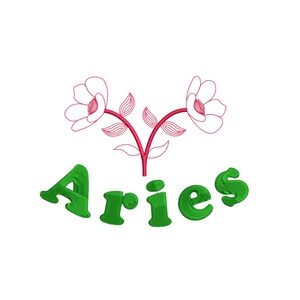 Aries Zodiac Sign Embroidery Design 7 SIZES xxx vp3 pes pcs jpx jef hux exp emd dst