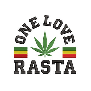One Love Rasta Embroidery Designs 4 SIZES dst exp hus jef jpx pes vp3 xxx