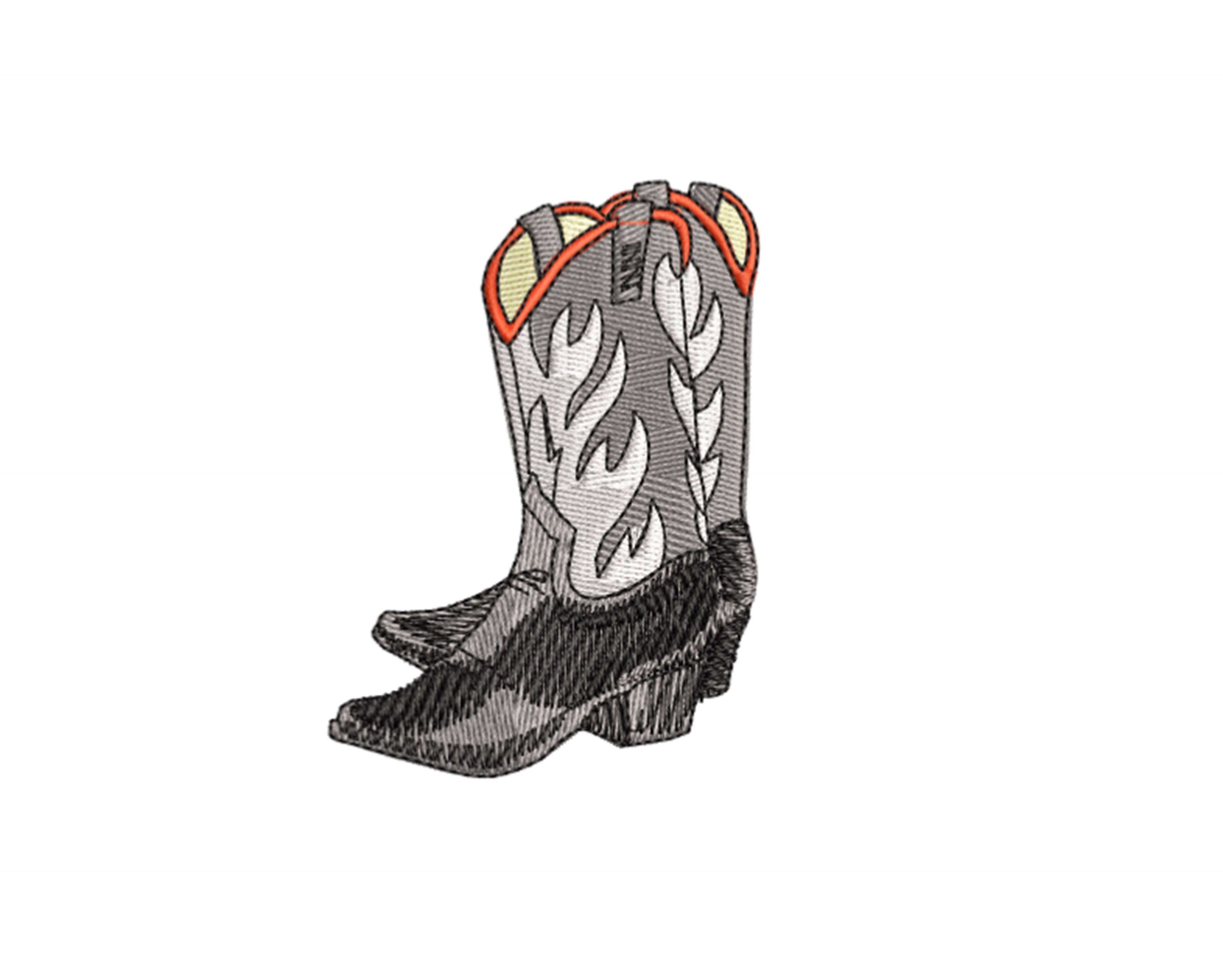 Cowboy Boots Embroidery Design Avaliable 4x4 Hoop Etsy