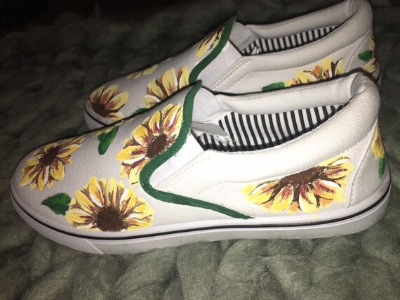 sunflower painted shoes