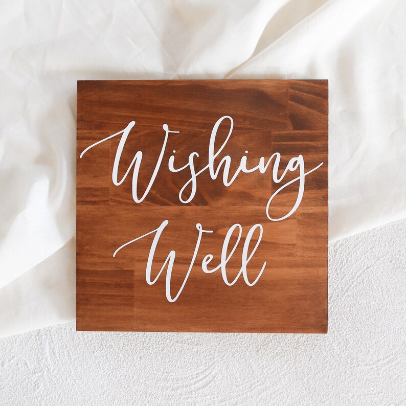 Wishing Well Sign Wooden Wedding Gift Table