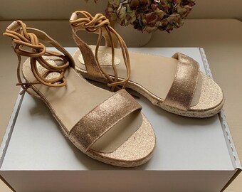 ladies rose gold sandals uk