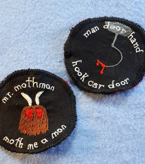 Man Door Hand Hook Car Door Hand Embroidered Sew On Patch Funny Meme Patch Urban Legend Meme Urban Legend Joke Patch