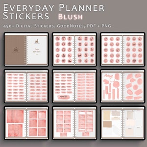 Everyday Life Digital Planner Stickers - Daily Planner Stickers - Pre-cropped iPad Stickers - GoodNotes Sticker Book & PNG Files - Blush