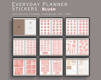 Everyday Life Digital Planner Stickers - Daily Planner Stickers - Pre-cropped iPad Stickers - GoodNotes Sticker Book & PNG Files - Blush