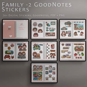 Family Life-2 Digital Stickers, Daily Planner Stickers, GoodNotes Stickers, iPad Stickers, Digital Planner Stickers, PNG Files