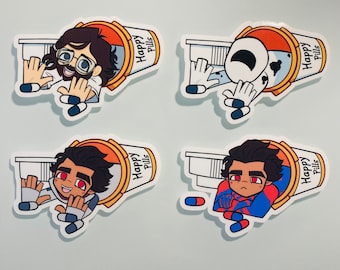 Spider Verse Happy Pills: Miguel O hara and Spots (Johnathon Ohnn) Stickers