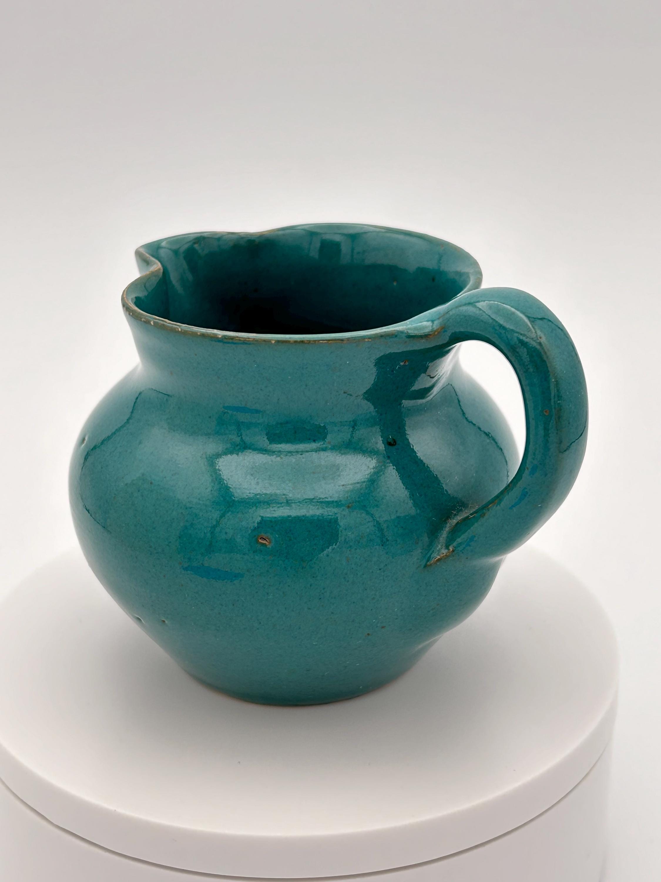 シーグラスアート〖ANTIQUE〗 Antique Moser Art Glass Vase: Emerald Green With Hand-painted