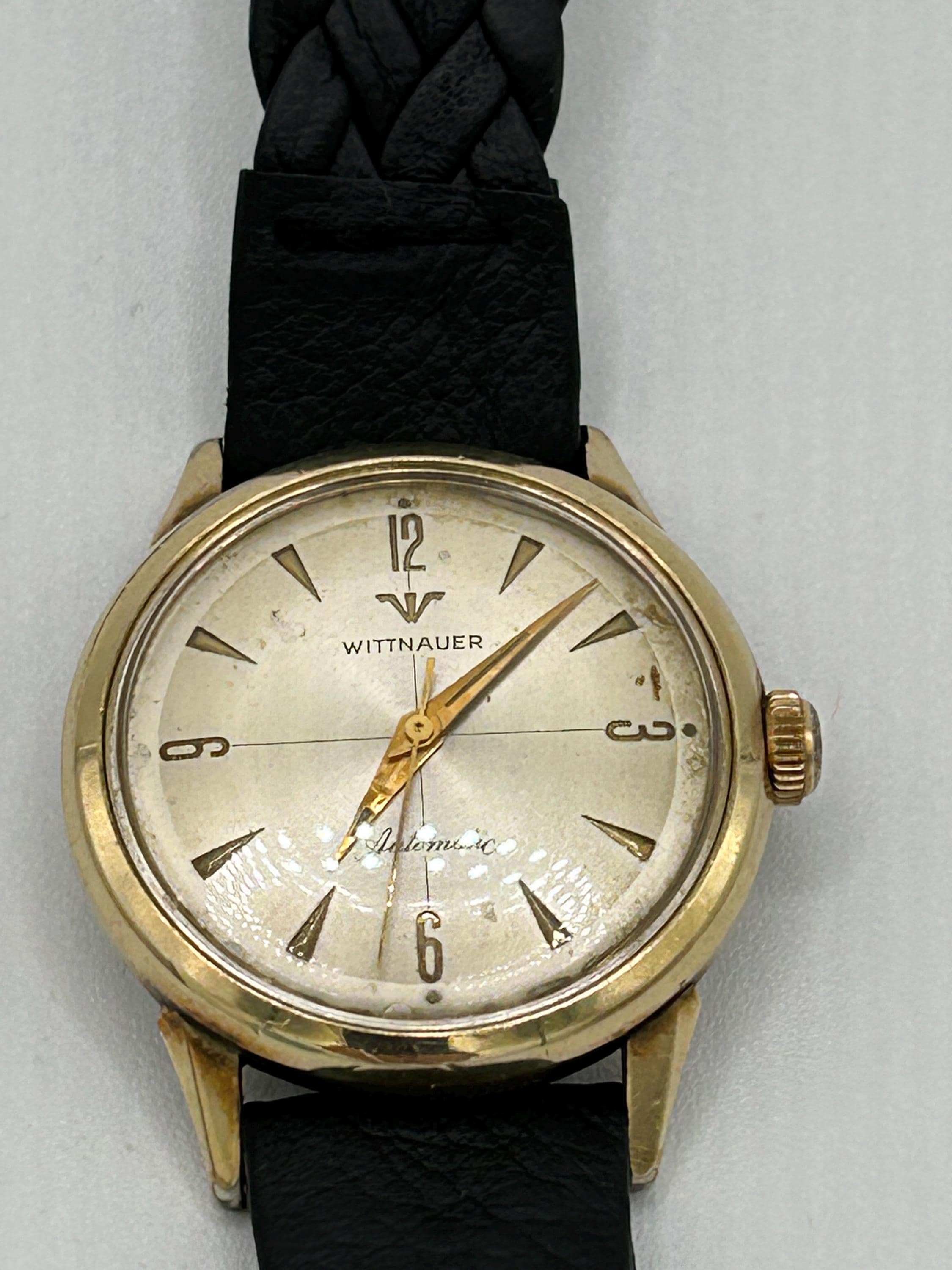 Vintage Wittnauer Watch Men's Automatic Wristwatch New Leather
