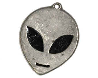 Vintage Metal Alien Pendant or Key Chain Head