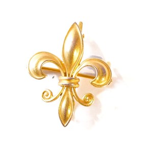 Antique 10k Yellow Gold Fleur De Lis Brooch And Watch Hanger Pin