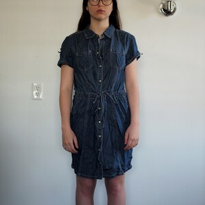 Vintage 90s early 00s y2k baby Tommy Hilfiger size large L denim jean belt dress