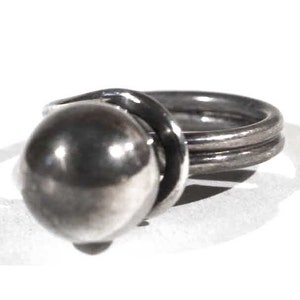 Vintage Sterling Modernist Minimalist Slight Domed Silver 925 Band Ring