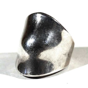 Vintage Sterling Modernist Minimalist Slight Domed Silver 925 Band Ring