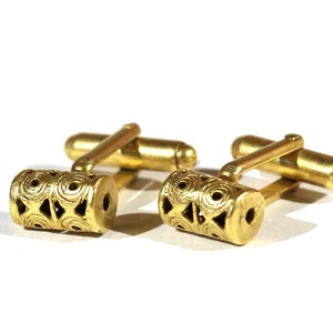 Vintage Etruscan Egyptian Revival Gold Vermeil Silver Cufflinks Cuff Links