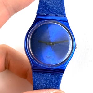 Swatch Gent GS144 Intense Blue Clean Working Unisex Wristwatch Working (arthur)