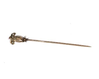 Victorian Yellow Gold Seed Pearl Retro Stick Pin