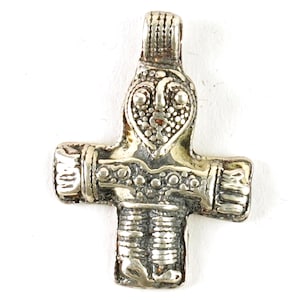 Vintage Birka Viking Style Christian Crucifix 830 Scandinavian Silver Signed COP Cross Pendant