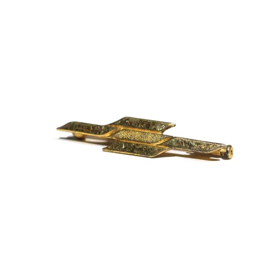 Vintage H. Hooijkaas Dutch Holland Netherlands 835 Silver Vermeil Scandinavian Abstract Modernist Minimalist Pin