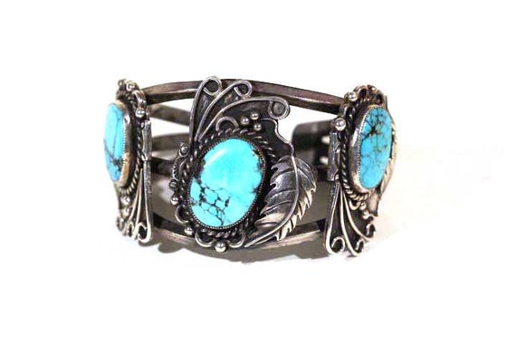Native American Amazing Vintage Green Lone Mountain Turquoise Sterling Silver Bracelet Old Native American Amazing Vintage Green Lone Mountain Turquoise Sterling Silver Bracelet Old
