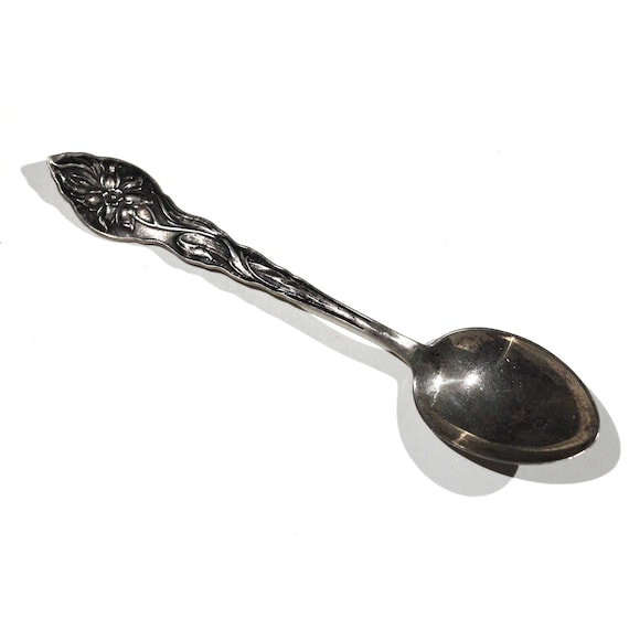 Vintage Floral Botanical Blossom Flower Sterling Silver Souvenir