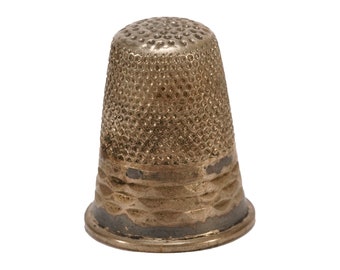 Antique Sterling Silver Round top Thimble